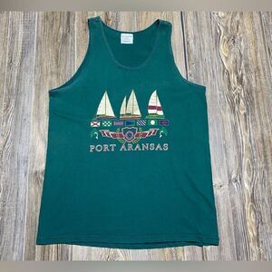 Vintage 80s Port-Aransas City Texas Shirt XXL 31.5” X 21.5” Spellout USA